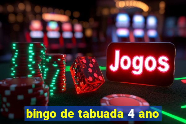 bingo de tabuada 4 ano